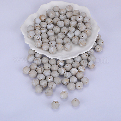 15mm White Round Silicone Bead