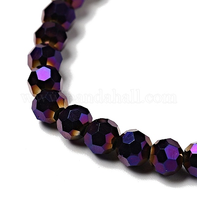 Граненые (32 грань) гальванические стеклянные бусины&nbsp;X-EGLA-R042-4mm-02-1