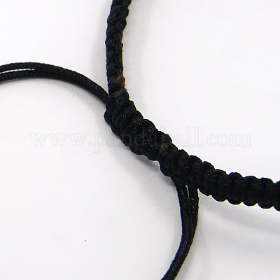 Braided Nylon Cord for DIY Bracelet Making, Black, 145~155x5x2mm