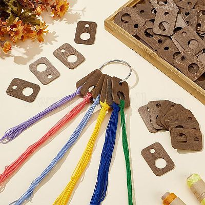 100 шт. деревянная катушка ниток&nbsp;DIY-BC0013-82A-1