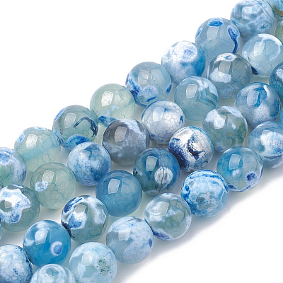 Naturelles feu crépitent agate perles brins&nbsp;G-S295-16C-8mm-1