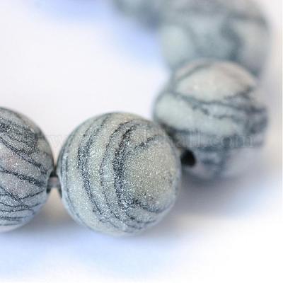 Матовый натуральный черный шелковый камень / скворечник G-E334-6mm-25-1