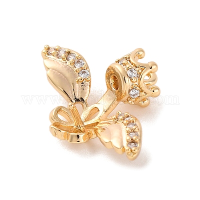 Латунные микро проложить четкие кубического циркония кулон поручительств KK-C076-13G-1