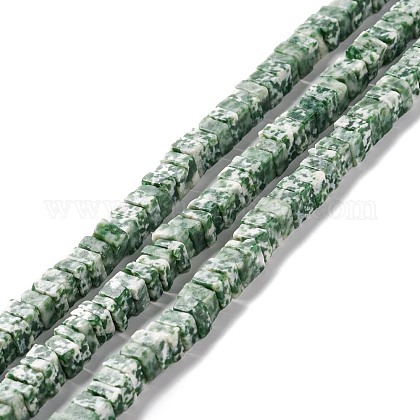 Natürliche grüne Fleck Jaspis Perlen Stränge G-K326-01-1