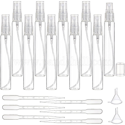 BENECREAT 20 Pack 15ml Clear Glass Perfume Bottle Refillable Portable Fine Mist Spray Bottles with Funnel and Dropper for Essential Oils AJEW-BC0001-90B-1