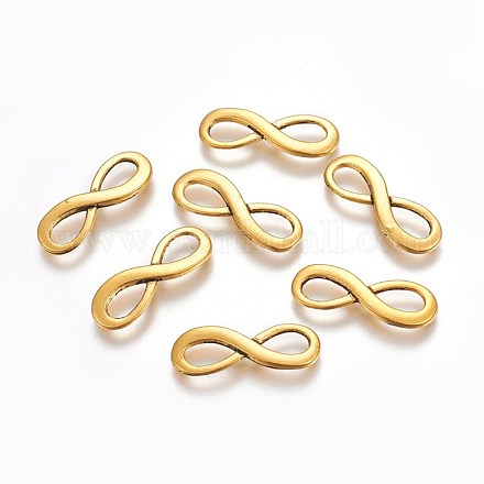 Antique Golden Tibetan Style Alloy Infinity Pendants for Jewelry Making X-TIBEP-A18547-AG-LF-1
