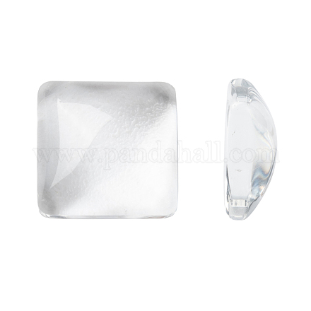 Claires cabochons carrés de verre transparents GGLA-A001-10mm-1