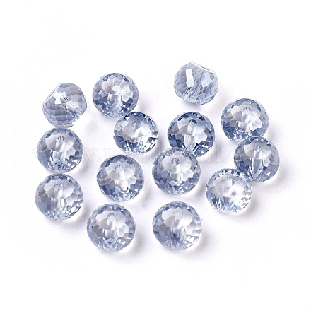 Perles rondelles en verre cristal à facettes bleu marine X-GLAA-F015-A01-1