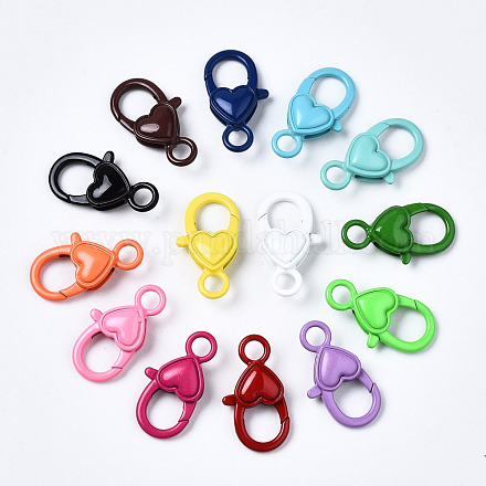 Spray Painted Eco-Friendly Alloy Lobster Claw Clasps X-PALLOY-T080-04-NR-1