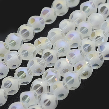 Chapelets de perles en verre électroplaqué EGLA-P032B-8mm-AB02-1