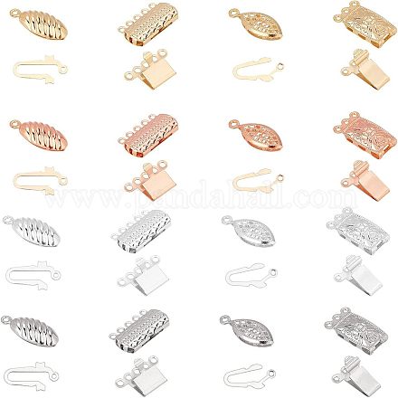 Unicraftable 32set 4 style 304 нержавеющая сталь застежки коробки STAS-UN0023-40-1