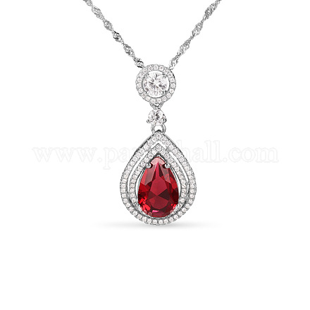 Shegrace модное ожерелье с подвеской из натурального красного корунда JN78A-1