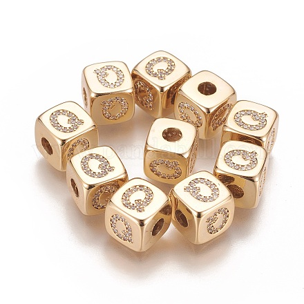 Perles de zircone cubique micro pave en Laiton KK-K238-16G-Q-1
