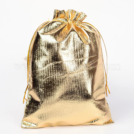 レクタングルオーガンジーバッグ巾着袋  ゴールド  18x13cm X-OP-R018-18x13cm-02-1