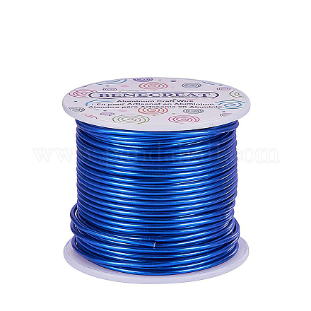 Benecreat Fil d'aluminium de calibre 12 (2 mm) 100 pieds (30 m) artisanat de bijoux anodisés faisant des perles de fil en aluminium de couleur florale - bleu AW-BC0001-2mm-01-1