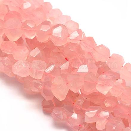 Facetas pepitas de cuarzo natural rosa hebras de perlas G-L425-12-1