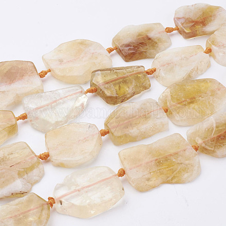 Chapelets de perles de citrine naturelle G-K206-14-1