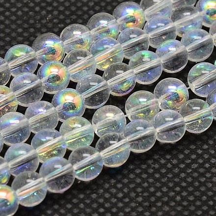 Imitate Austrian Crystal Electroplate Glass Round Bead Strands GLAA-F030-10mm-B01-1