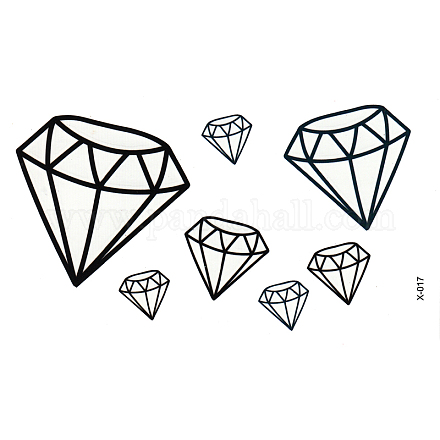 Diamante parttern falsi rimovibile adesivi di carta tatuaggi temporanei AJEW-A027-16X-017-1