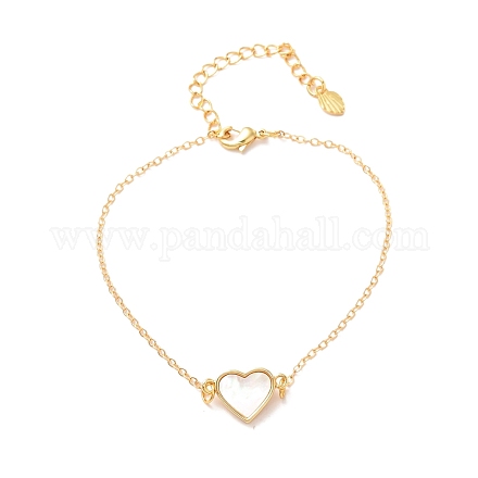Heart Link Bracelet for Girl Women Gift BJEW-JB06733-01-1