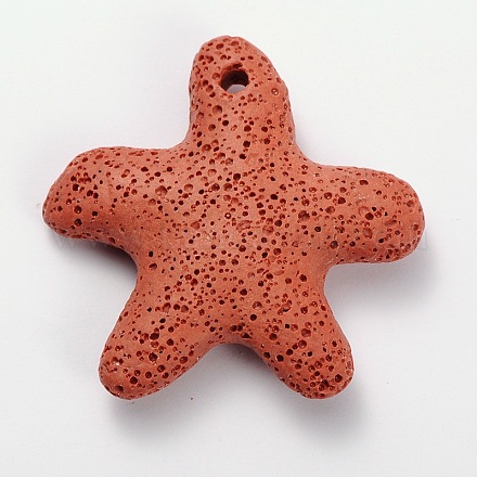 Synthetic Lava Rock Big Starfish/Sea Stars Pendants G-O025-05D-1