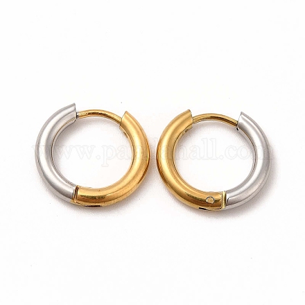 Двухцветные серьги-кольца Huggie из нержавеющей стали 304 для женщин EJEW-C011-07A-1
