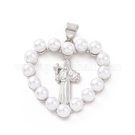 Latón con colgantes de perlas de imitación de plástico abs KK-G460-07P-1
