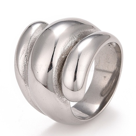 304 anello grosso strutturato in acciaio inossidabile per uomo donna RJEW-B040-14P-1