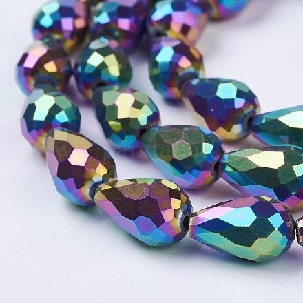 Electroplate Glass Beads Strands EGLA-D017-15x10mm-4-1