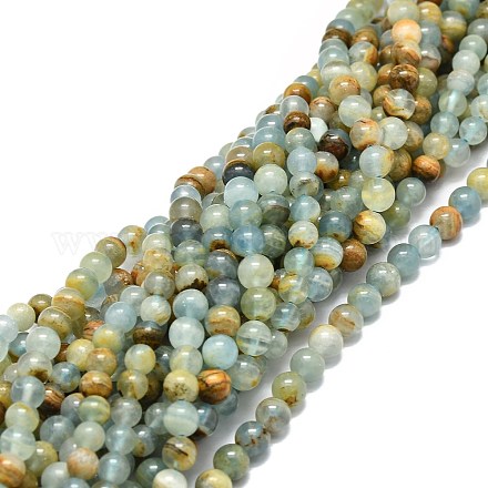 Perles de calcite bleues naturelles G-E576-09A-1