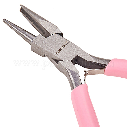 SUNNYCLUE 4.5 Inch Round Concave Pliers Wire Looping Pliers Mini Precision Pliers Wire Bending Tools for DIY Jewelry Making Hobby Projects Pink PT-SC0001-03-1