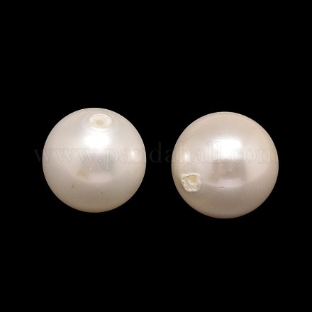 Half Drilled Round Shell Pearl Beads BSHE-M002-14mm-16-1