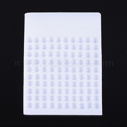 プラスチックビーズカウンタボード  ホワイト  4mm玉100個の計数用  7.8x5.3x0.4cm TOOL-G001-1
