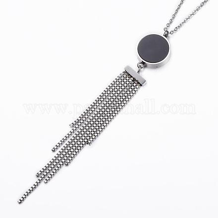 (продажа фабрики ювелирных изделий) 304 ожерелья из нержавеющей стали с подвеской NJEW-H459-07P-1