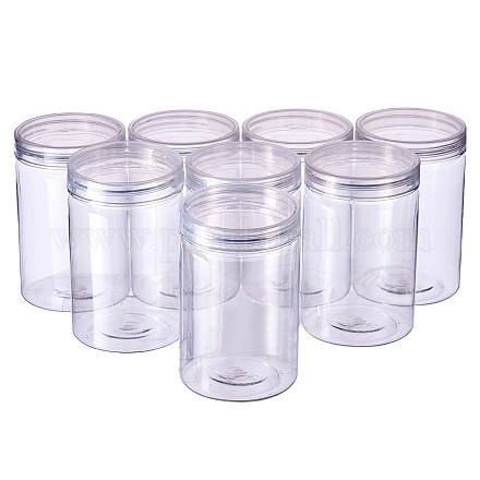 Benecreat 8 paquet de 250 ml de stockage de boue en plastique transparent vide bocaux de faveur récipients en plastique à large ouverture pour l'affichage CON-BC0004-59B-1