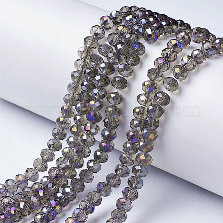 Chapelets de perles en verre transparent électrolytique EGLA-A034-T6mm-F11-1