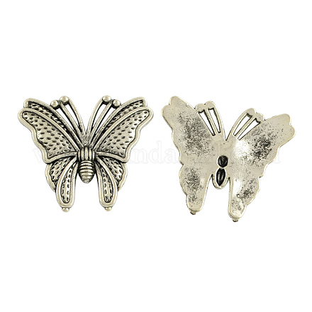 Style tibétain cabochons alliage papillon TIBEP-1163-AS-FF-1