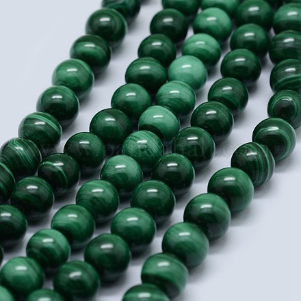 Chapelets de perles en malachite naturelle G-F571-27A1-8mm-1