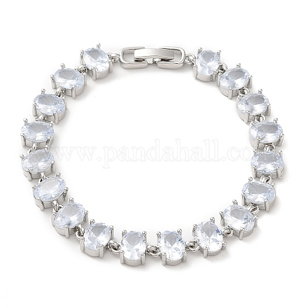 Clear Cubic Zirconia Tennis Bracelet BJEW-M296-01P-1