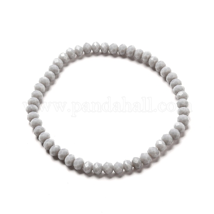 Bracelet extensible en perles rondelles de verre à facettes pour enfant BJEW-JB06807-10-1