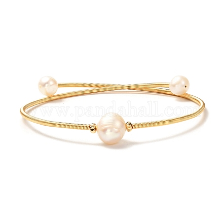 Braccialetto di perle di perle naturali per ragazze donne X-BJEW-JB06853-1