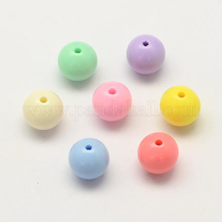 Opaque Acrylic Round Beads SACR-Q100-6mm-M091-1
