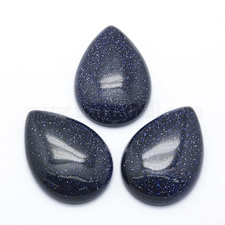 Synthetic Blue Goldstone Cabochons G-P393-G06-1