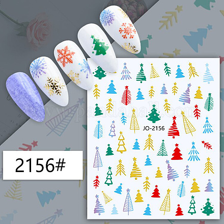 クリスマステーマネイルアートステッカー  ネイルデカール  ネイルチップの装飾用  ミックス模様  カラフル  10.1x7.85cm MRMJ-N033-2156-1