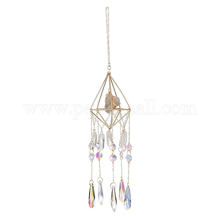 Decoraciones colgantes de borlas de cristal de cuarzo HJEW-P015-14-1