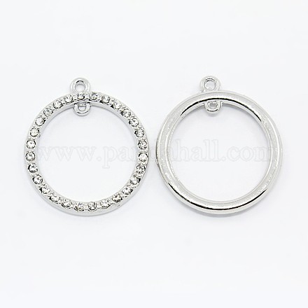 Alloy Crystal Rhinestone Pendants Settings for Dangling Charms RB-M015-01P-NF-1