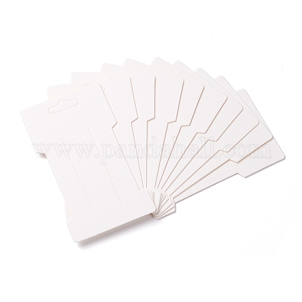 Nbeads厚紙紙ヘアクリップディスプレイカード  ホワイト  11.5x6.65x0.02cm CDIS-NB0001-14A-1