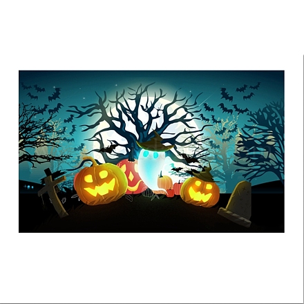 Panno di sfondo banner di halloween in poliestere FEPA-K001-001E-1