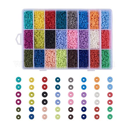 24 couleurs de perles d'argile polymère faites à la main écologiques CLAY-TA0001-05-1