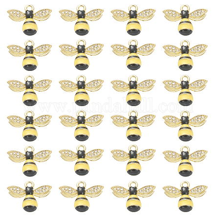 SUNNYCLUE 1 Box 24PCS Alloy Enamel Bee Charms Gold Honey Bees with Crystal Rhinestone Pendant for Jewelry Making Charm Necklaces Bracelets Earrings DIY Crafting Supplies Accessories ENAM-SC0002-35-1